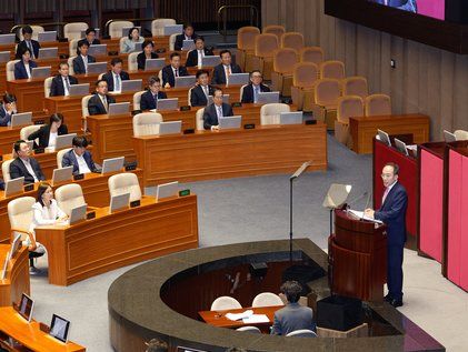 교섭단체 대표 연설하는 추경호