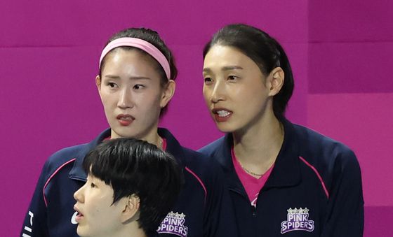 대화 나누는 김연경·김수지